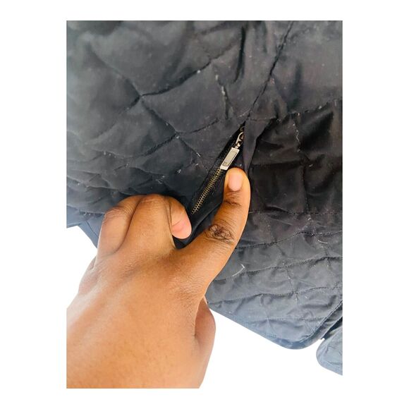 Eddie Bauer Womens Zip Quilted Goose Down Vest Winter Jacket Dark Blue Large - Picture 9 of 10